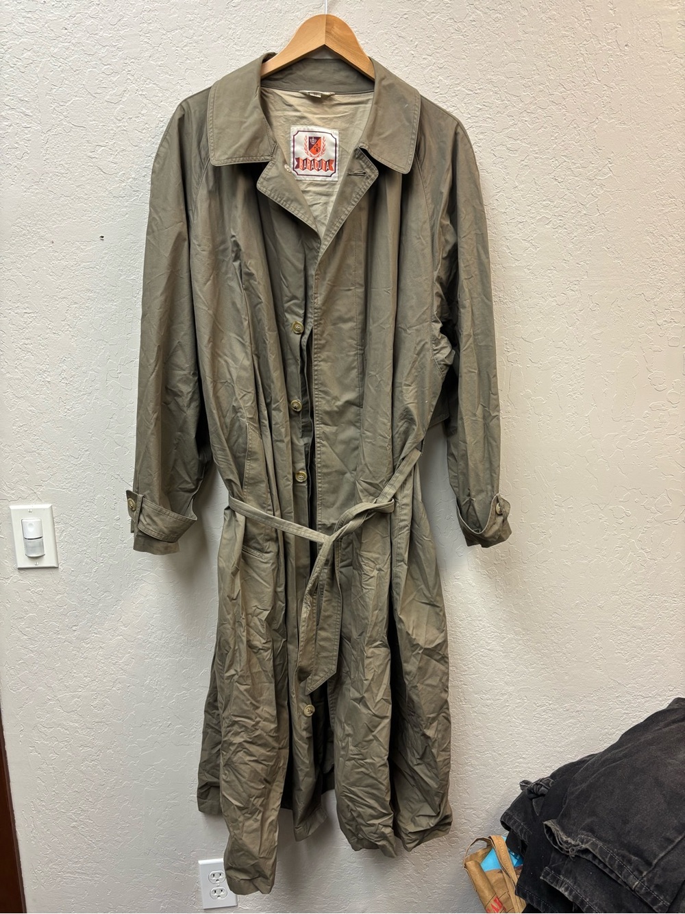 Vintage Baracuta Long Trench Coat Beige Men’s Xl Hong Kong